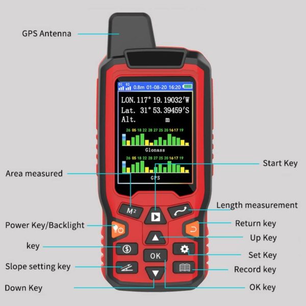 Handheld GPS Navigation Land Area Meter with 2.4 inch LCD Display for Real - Image 2