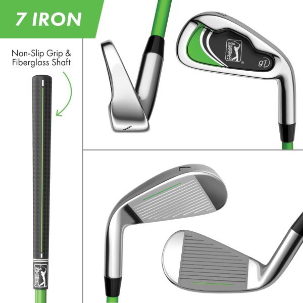 PGA Tour G1 Series Kids Green Golf Club Set with 3 Clubs, Golf Bag & 5 - Image 5