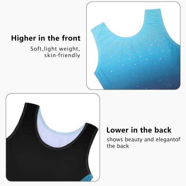 Girls Gymnastics Leotards Toddlers Unitard Biketard Sparkly Rhinestone - Image 5
