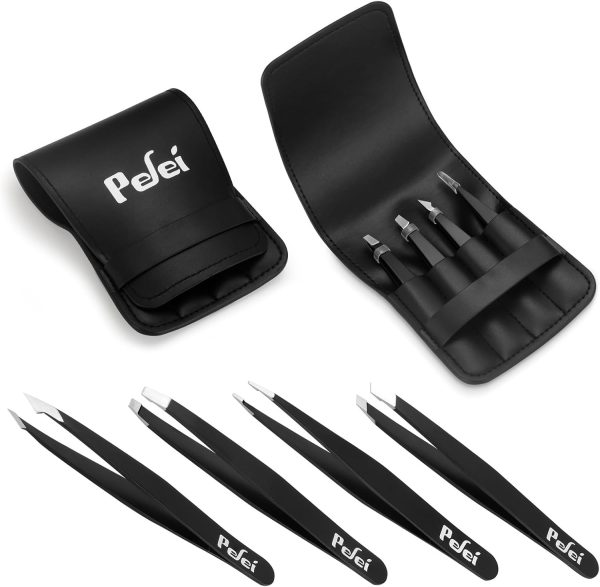 Pefei Tweezers Set - Professional Stainless Steel Tweezers for Eyebrows - - Image 7