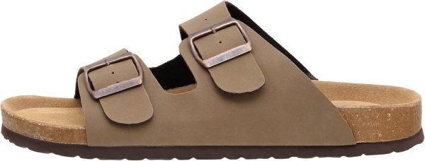 CUSHIONAIRE Men's Lane Cork footbed Sandal with Adjustable Buckle Straps - Image 4