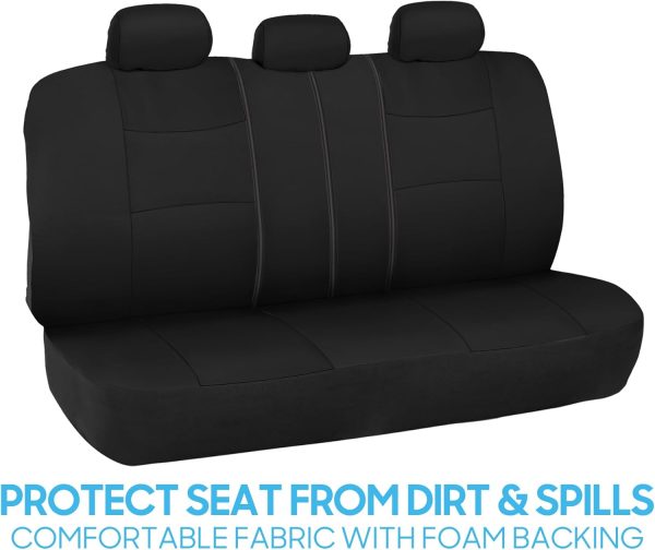 BDK PolyPro Seat Covers Full Set in Solid Black – Front and Rear Split - Image 7