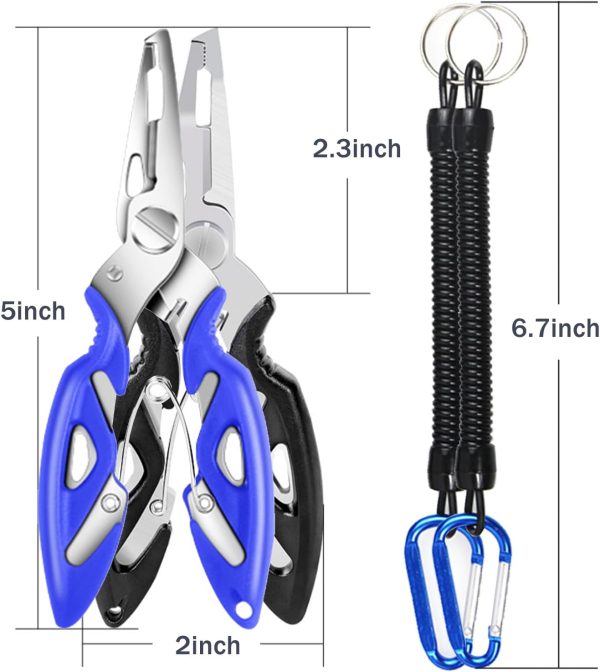 Fishing Pliers, Stainless Steel Fish Hook Remover 2PCS, Multi-Function Fish - Image 5