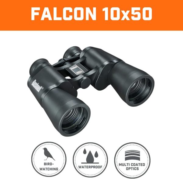 Bushnell Falcon 10x50 Wide Angle Binoculars (Black) - Image 5