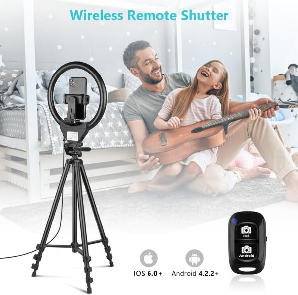 Sensyne 10'' Ring Light with 50'' Extendable Tripod Stand, LED Circle Light - Image 2