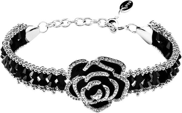 Black Rose Choker Necklace and Bracelet - Image 3