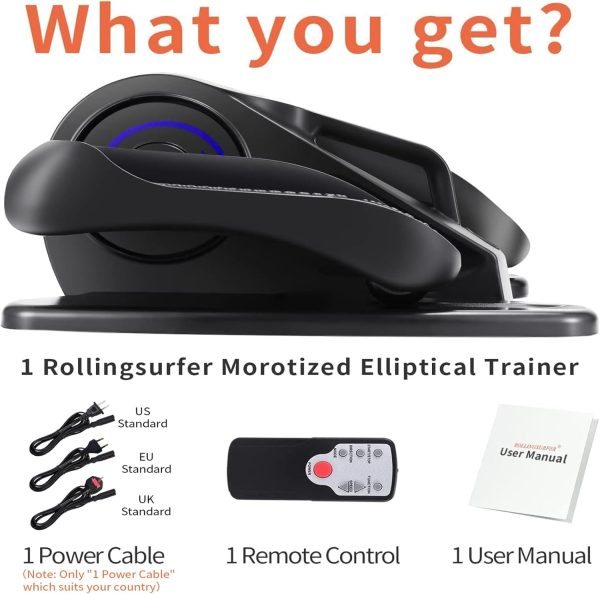 Under Desk Elliptical Machine, Adjustable Speeds Elliptical Trainer with - Image 7