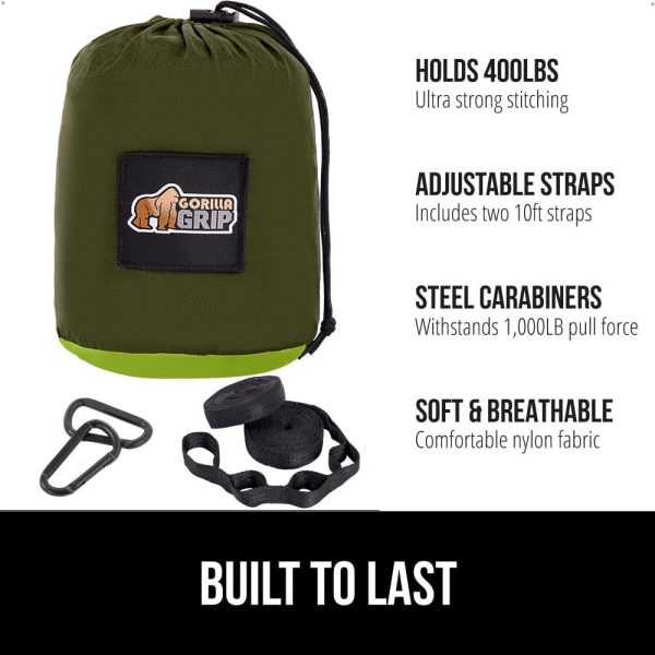 Gorilla Grip Durable Portable Camping Hammock, Holds 400lbs with Heavy Duty - Image 2