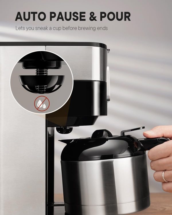 SHARDOR Coffee Maker Programmable with Thermal Carafe, Touch-Screen Drip - Image 6