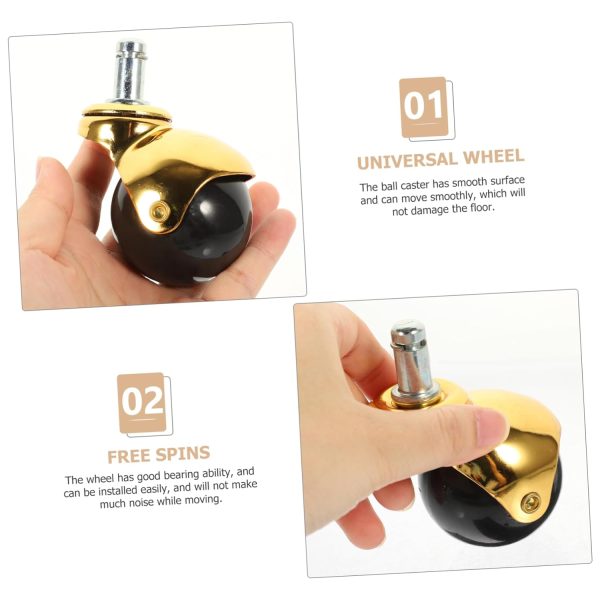 8 Pcs Gold Swivel Casters Furniture Caster Wheels Office Chair Wheels - Image 4