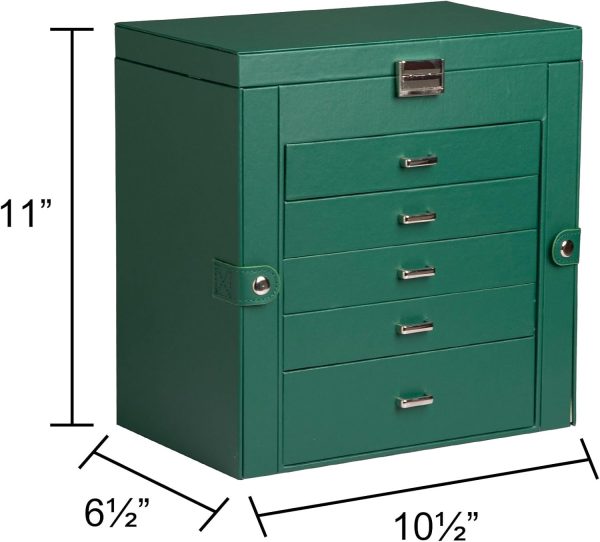 Frebeauty Large Jewelry Box,6-Tier PU Leather Jewelry - Image 2