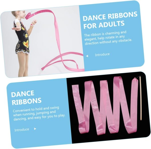 2pcs Ribbon Rod Dance Ribbons for Adults Ribbon Wand Wood Gymnastics - Image 7
