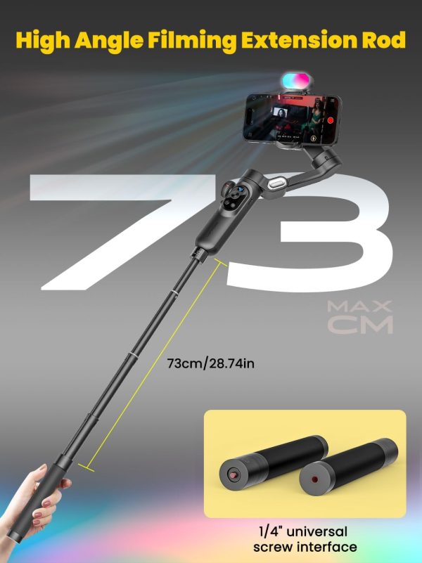 Professional 3-Axis Gimbal Stabilizer for Smartphone w/RGB Fill Light - Image 7