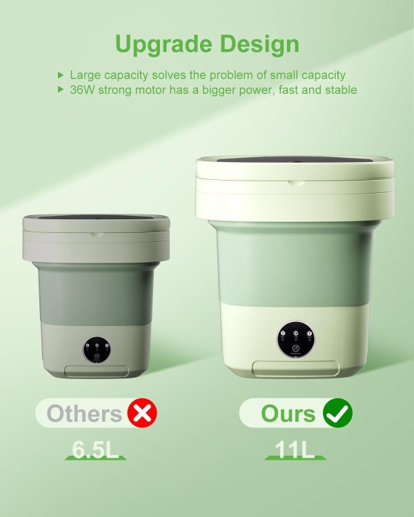 Portable Washing Machine,13L Laundry Washer with 3 Modes Deep Cleaning for - Image 2