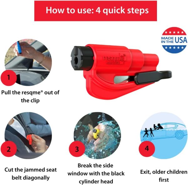 Resqme Pack of 2, The Original Emergency Keychain Car Escape Tool, 2-in-1 - Image 5