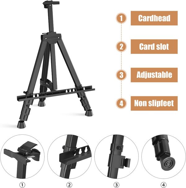 Art Painting Display Easel Stand - Portable Adjustable Aluminum Metal - Image 4