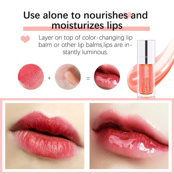 Hydrating Lip Glow Oil, Moisturizing Lip Glow Oil, Nourishing Glossy - Image 5