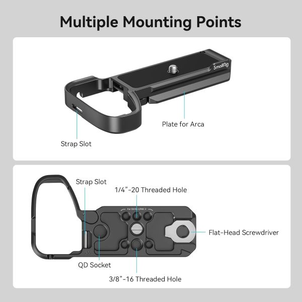 SmallRig Baseplate for Sony Alpha 6700, Bottom Mount Plate Built-in Quick - Image 2