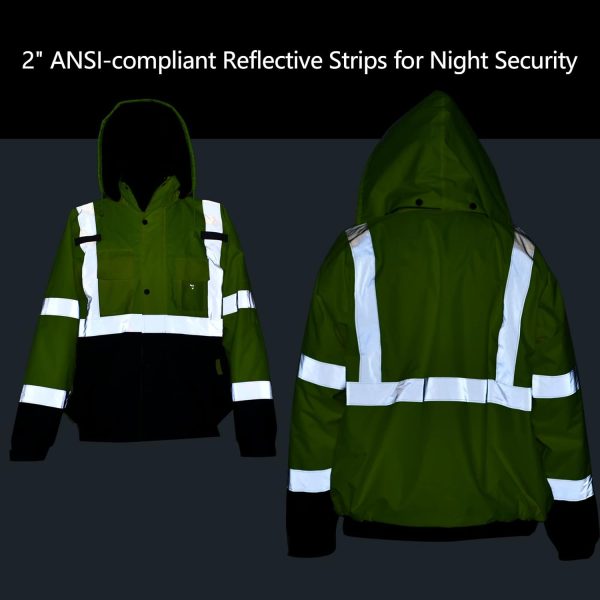 sesafety Work Winter Warm Snow Jacket Loose Fit with Hood for Men Winter - Image 5
