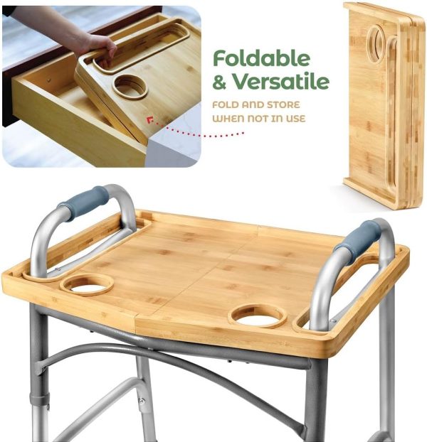 Medical king Walker Tray Table with Cup Holder Mobility Table Tray for - Image 2