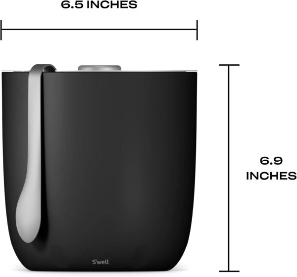 S'well Ice Bucket with Tongs, 68oz, Onyx - Image 4