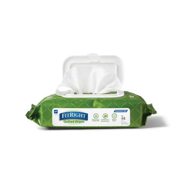 FitRight Aloe Fragrance-Free Quilted Wet Wipes, Soft Pack with Flip Top, 8 - Image 2