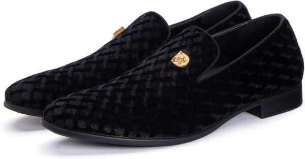 Men's Penny Slip-on Velvet Loafer Suede Dress Shoes Designer Smoking - Image 3