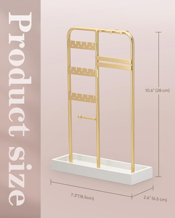 Jewelry Holder, Jewelry Stand with Metal Frame and Velvet Tray, Jewelry - Image 3