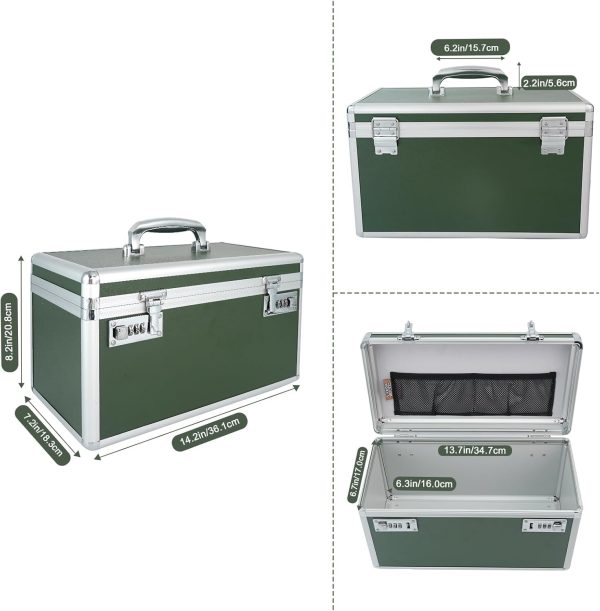 Medication Lock Box with Combination, Lockable Medicine Storage Box, Empty - Image 2