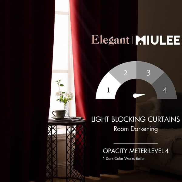 MIULEE Christmas Blackout Curtains 84 Inches Long for Bedroom Living Room - Image 2
