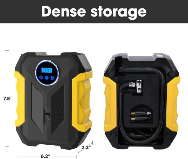Digital Air Compressor for Car Auto Pump Portable Tire Inflator with LED - Image 3