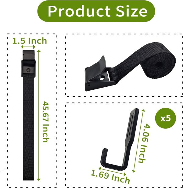 Treestand Strap Gear Hangers with Large Hooks, Lightweight Multi-Hook - Image 2