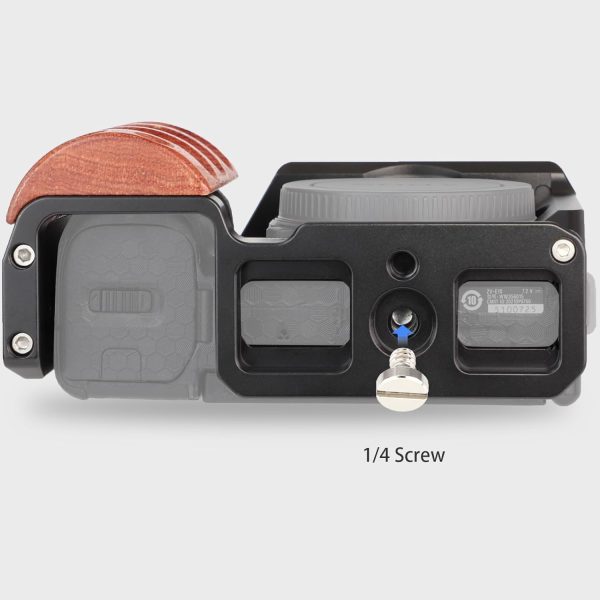 Leftfoto Upgrade Metal Cage with Wood Handle for Sony Alpha ZV-E10 Video - Image 4