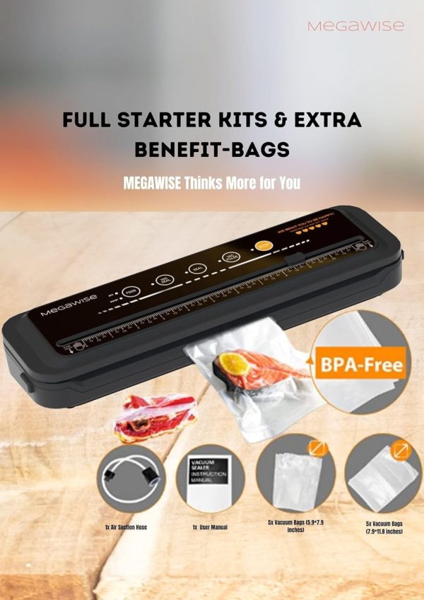 MegaWise Powerful and Compact Vacuum Sealer Machine One-Touch Automatic - Image 3