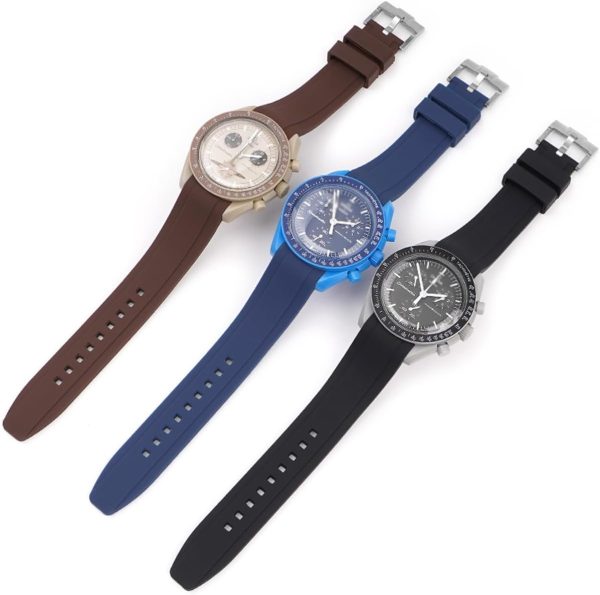 Bands for MoonSwatch Watch Curved end No Gap,Premium Silicone Rubber Watch - Image 5