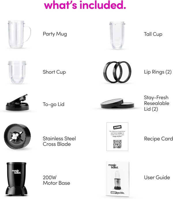 magic bullet Blender, Small, Black, 11 Piece Set - Image 10