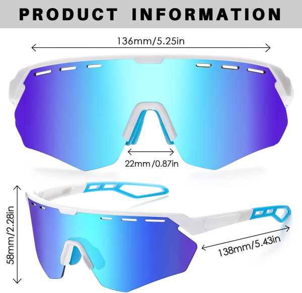 Sunglasses Men and Women, Cyclilng Sunglasses UV400 Protection, Sport - Image 6