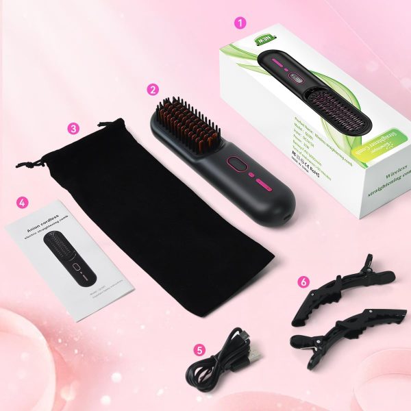 Cordless Hair Straightener Brush - 20 Million Anion Hair Straightener Brush - Image 6