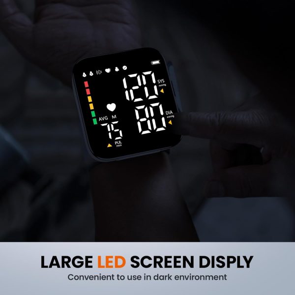Blood Pressure Monitor Automatic Wrist BP Machine Large Backlit Display - Image 3