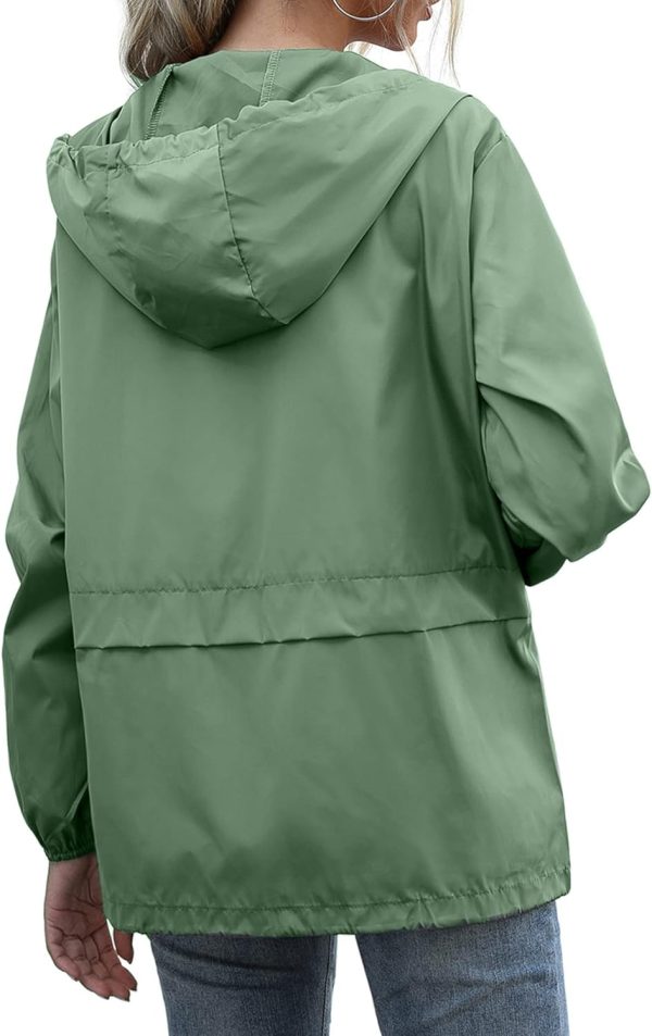 Women's Raincoats Lightweight Waterproof Windproof Adjustable Windbreaker - Image 4