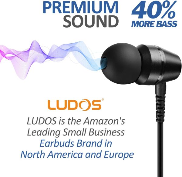 LUDOS OMNITONE 2 Pack Wired Earbuds in-Ear Headphones, 5 Year Warranty, Ear - Image 6