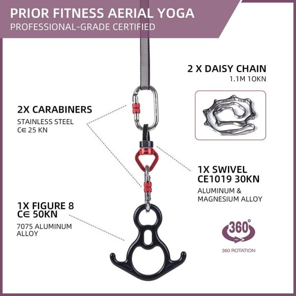PRIOR FITNESS Aerial Silks Kit Colorful 9/15/20 Yards 40D Nylon Fabric - Image 6