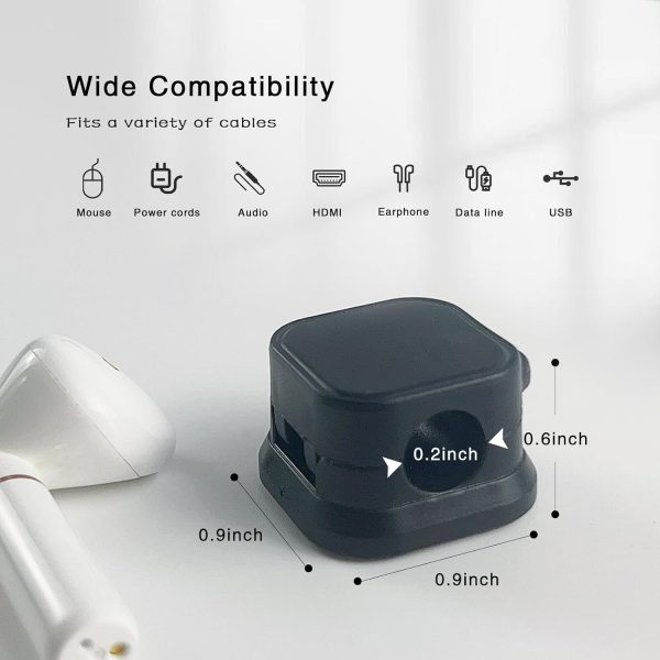 Magnetic Cable Clips, 6 Pack Cord Organizer, Cable Smooth Adjustable, Under - Image 2