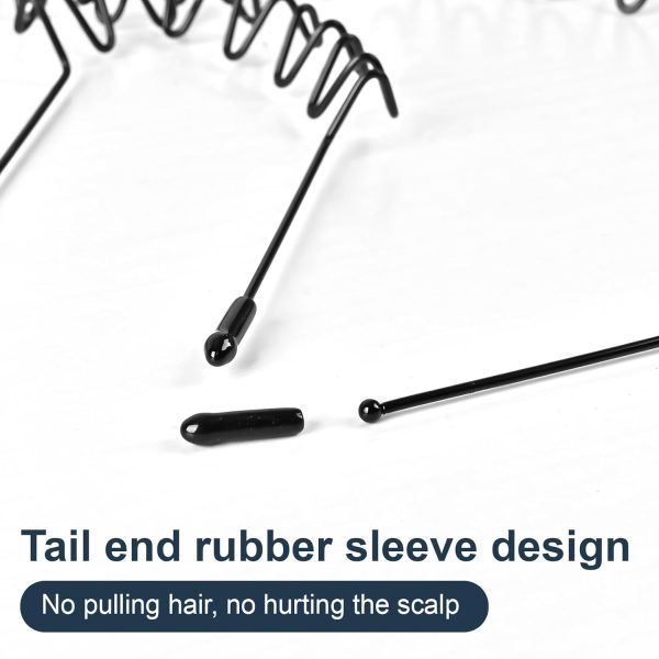 2Pcs Metal Head Bands for Women's Hair, Spring Wave Non Slip Mens Head - Image 6