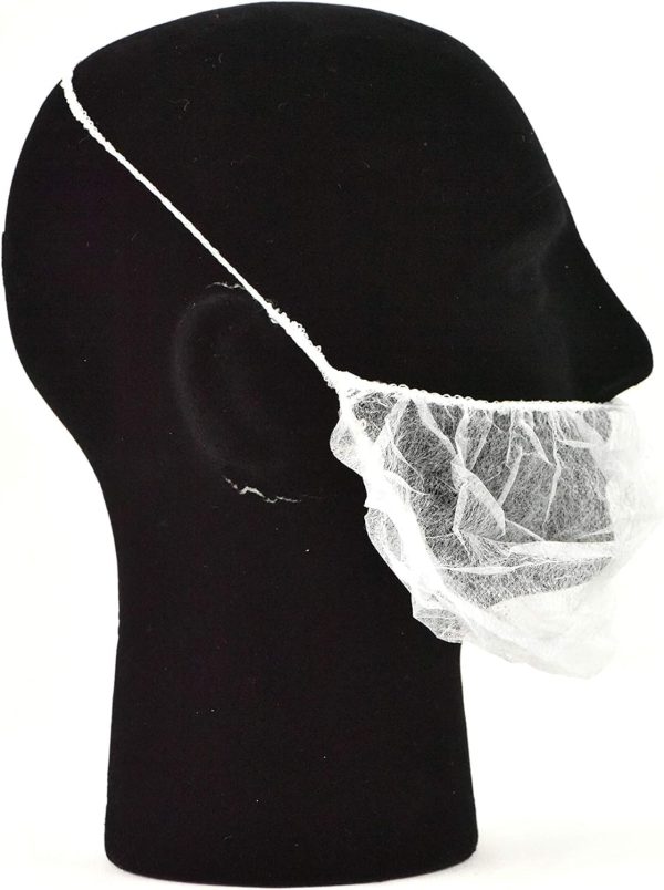 White Disposable Beard Net Covers with Elastic Bands Heavy Duty Beard - Image 6