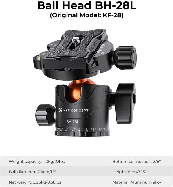 K&F Concept 90 inch/230cm Ultra High Camera Tripod,Horizontal Overhead - Image 5