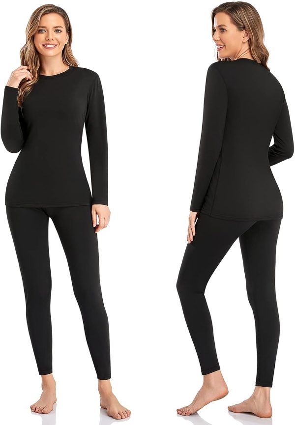 SIMIYA 2 Pack Thermal Underwear for Women Long Johns Winter Warm Fleece - Image 2