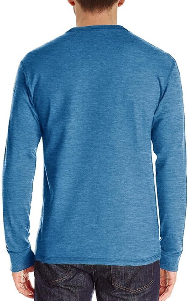 Mens Casual Short Sleeve Henley Shirts Fashion Button T Shirts with Pocket - Image 2