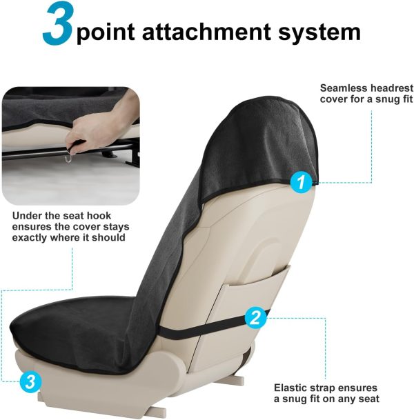 VOPHIA Waterproof Sweat Towel Car Seat Cover for Post Gym Workout, Running, - Image 4