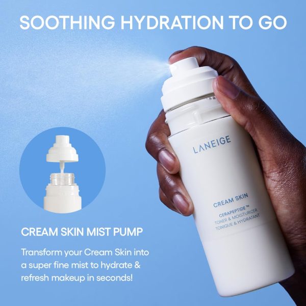 LANEIGE Cream Skin Refillable Toner & Moisturizer with Ceramides and - Image 2